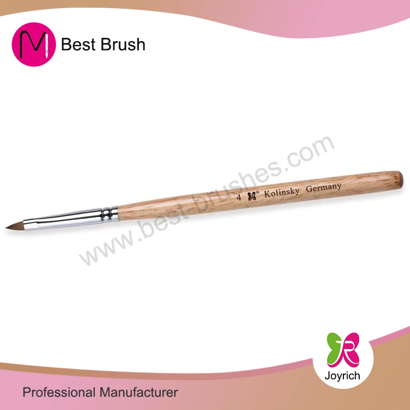 Brush de unhas 3D de madeira natural Kolinsky