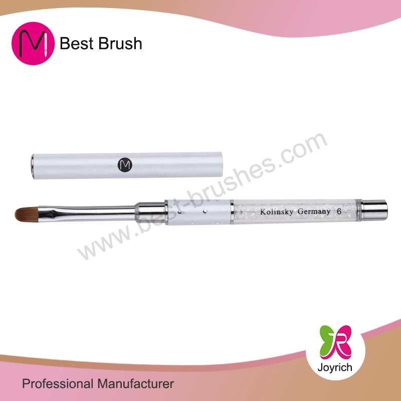 Escova de gel de cabelo de nylon de metal branco com strass